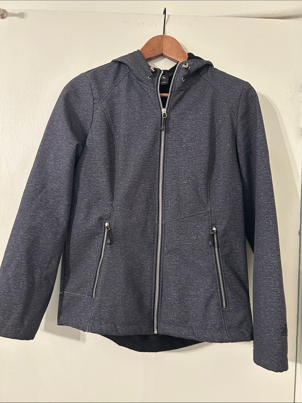 Women’s Hooded Zip Front Fitted All Weather Jacket - Charcoal